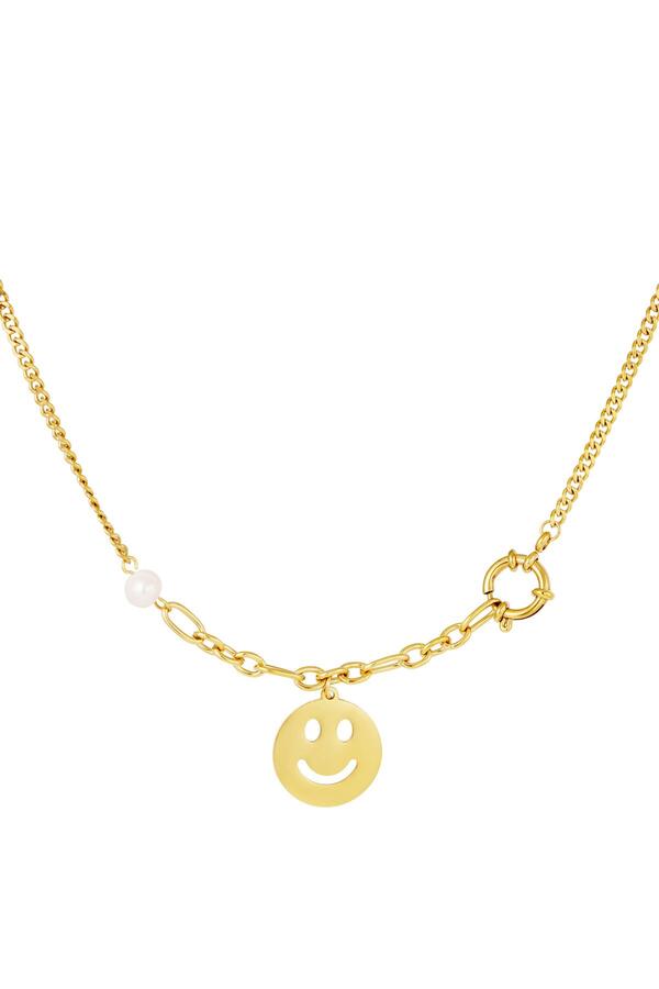 Stainless steel necklace smiley face
