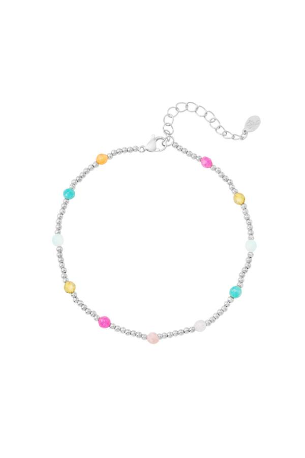 Stainless steel anklet colorful beads