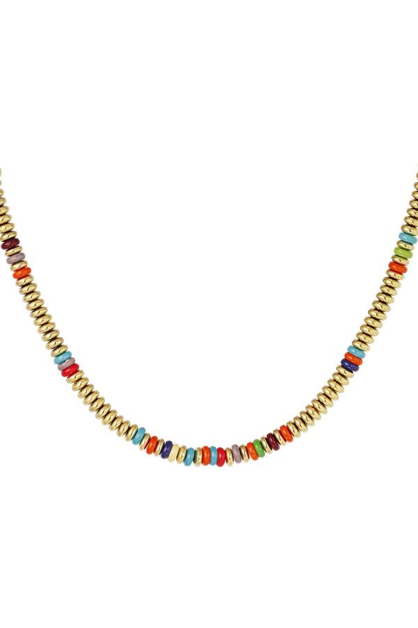 Necklace with flat beads - gold