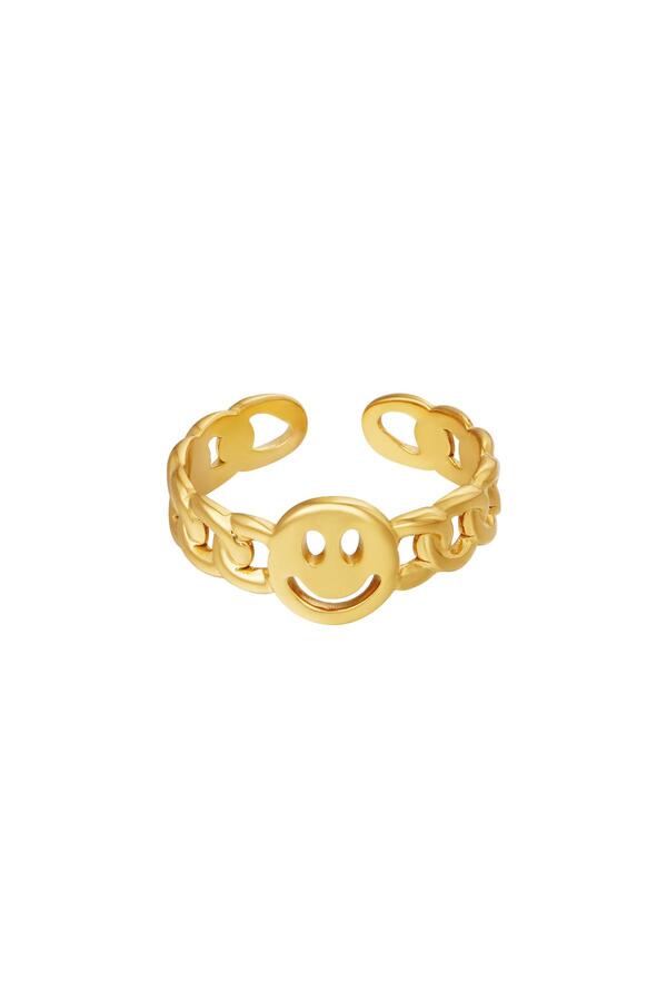 Stainless steel ring smiley