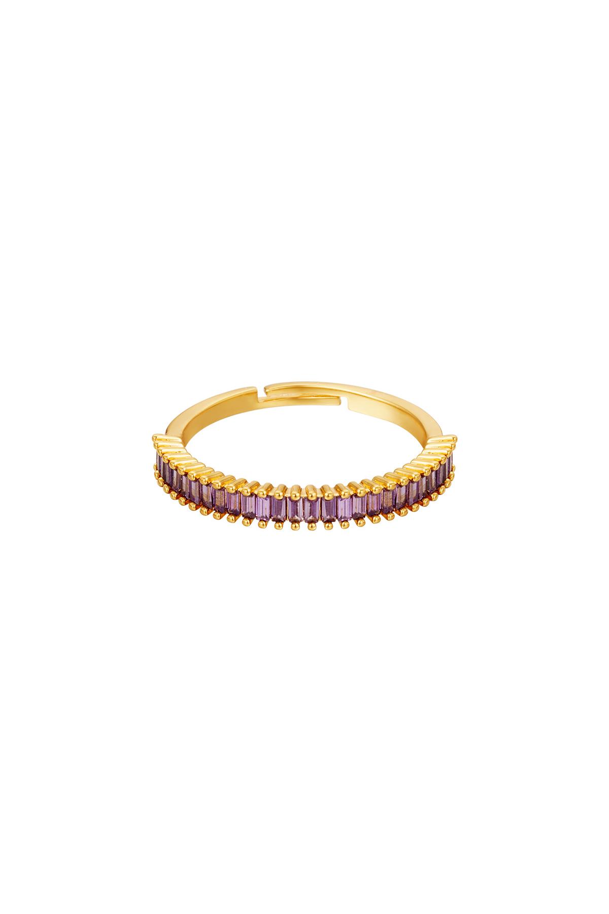 Adjustable colorful gems ring