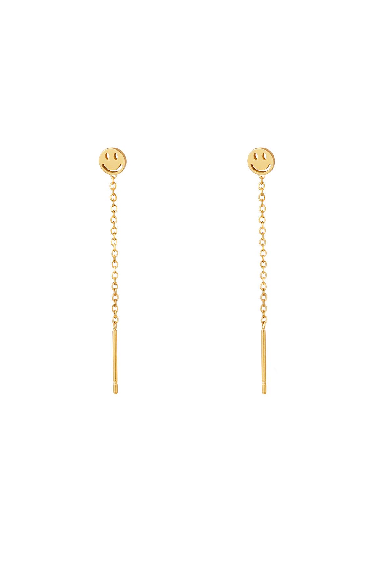 Stainless Steel Chain Earrings Smiley
