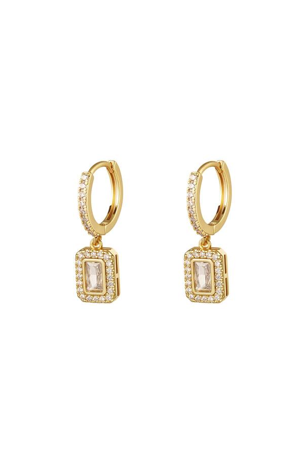 Earrings square with zircon - Sparkle Collection