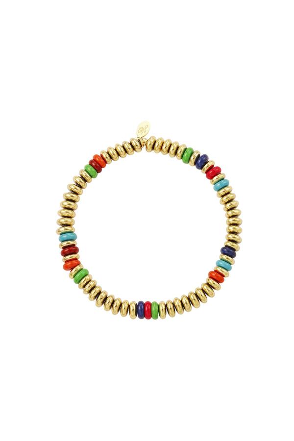 Bracelet with flat beads - gold