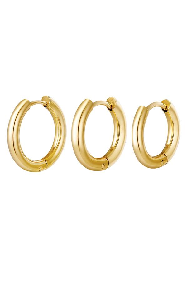 Creoles set 3 hoop earrings gold