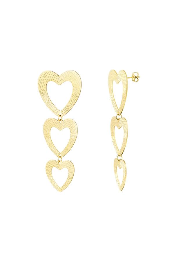 Heart earrings with pattern