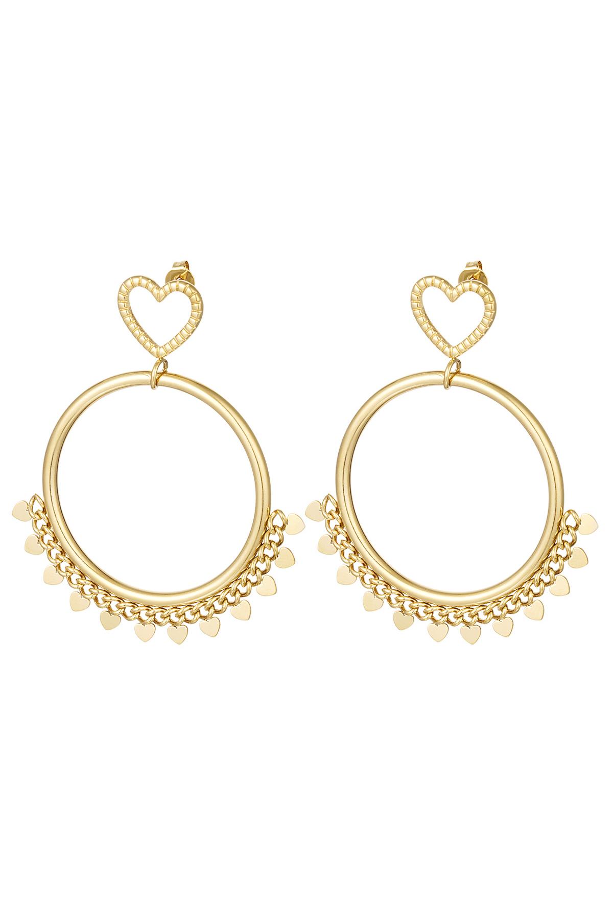 Earrings with heart details
