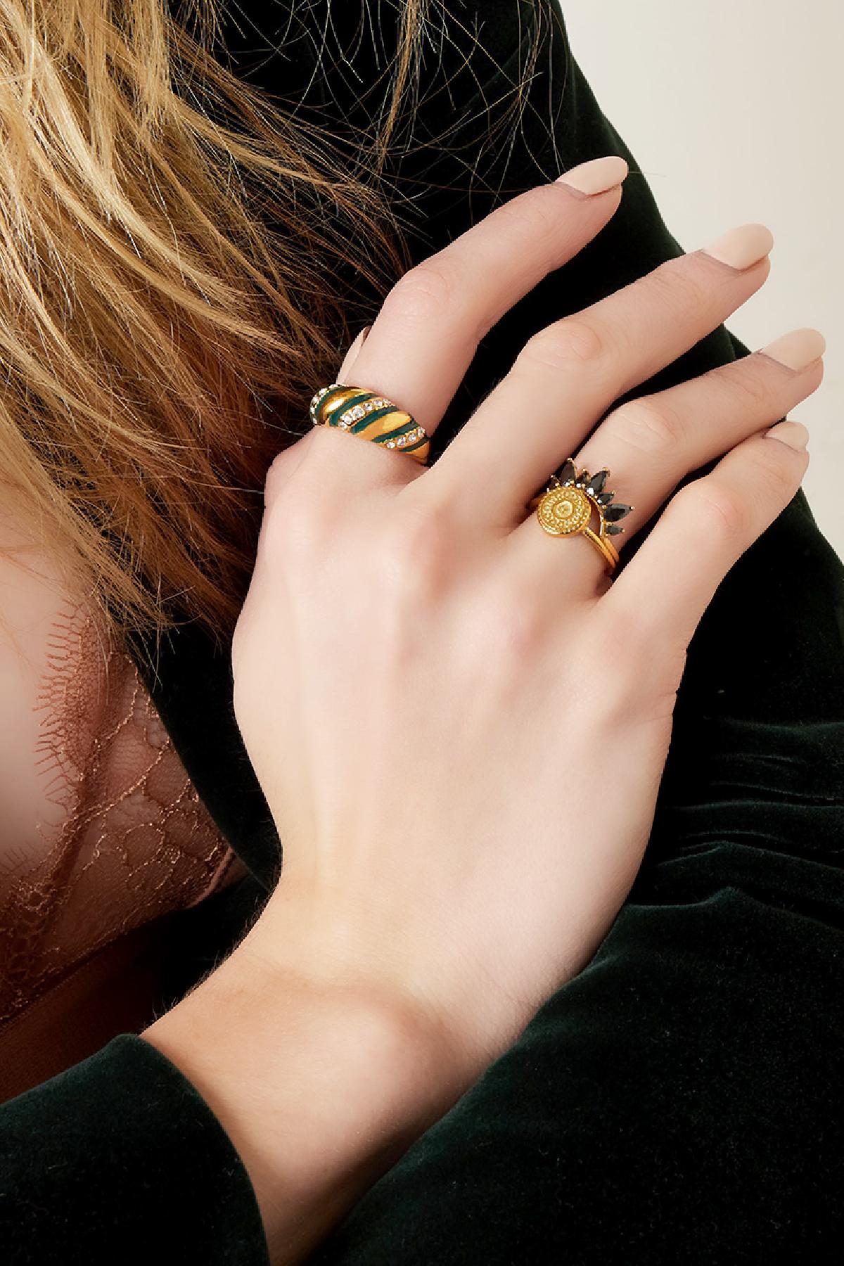 Yehwang Stainless Steel Crown Ring Zircon SKU0252533115 18