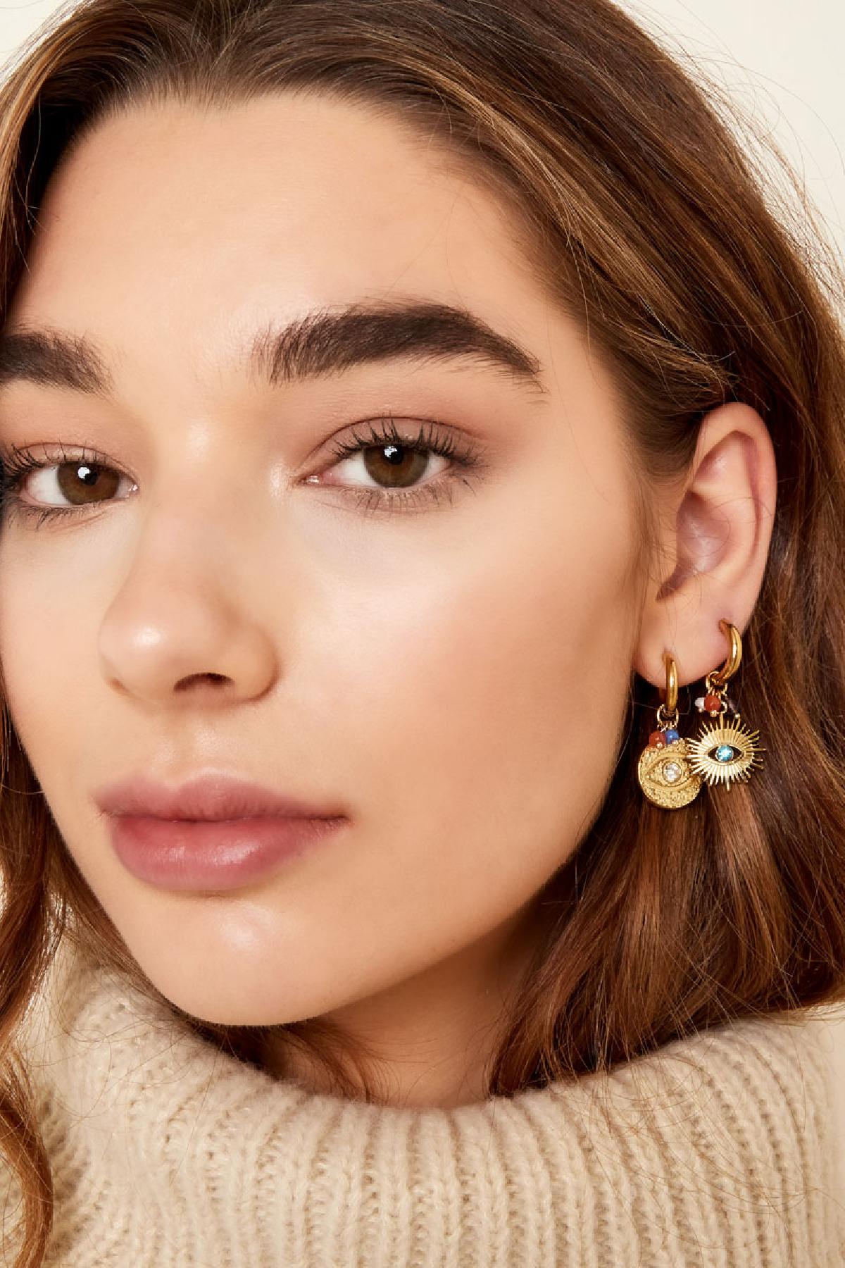 Earrings eye with beads