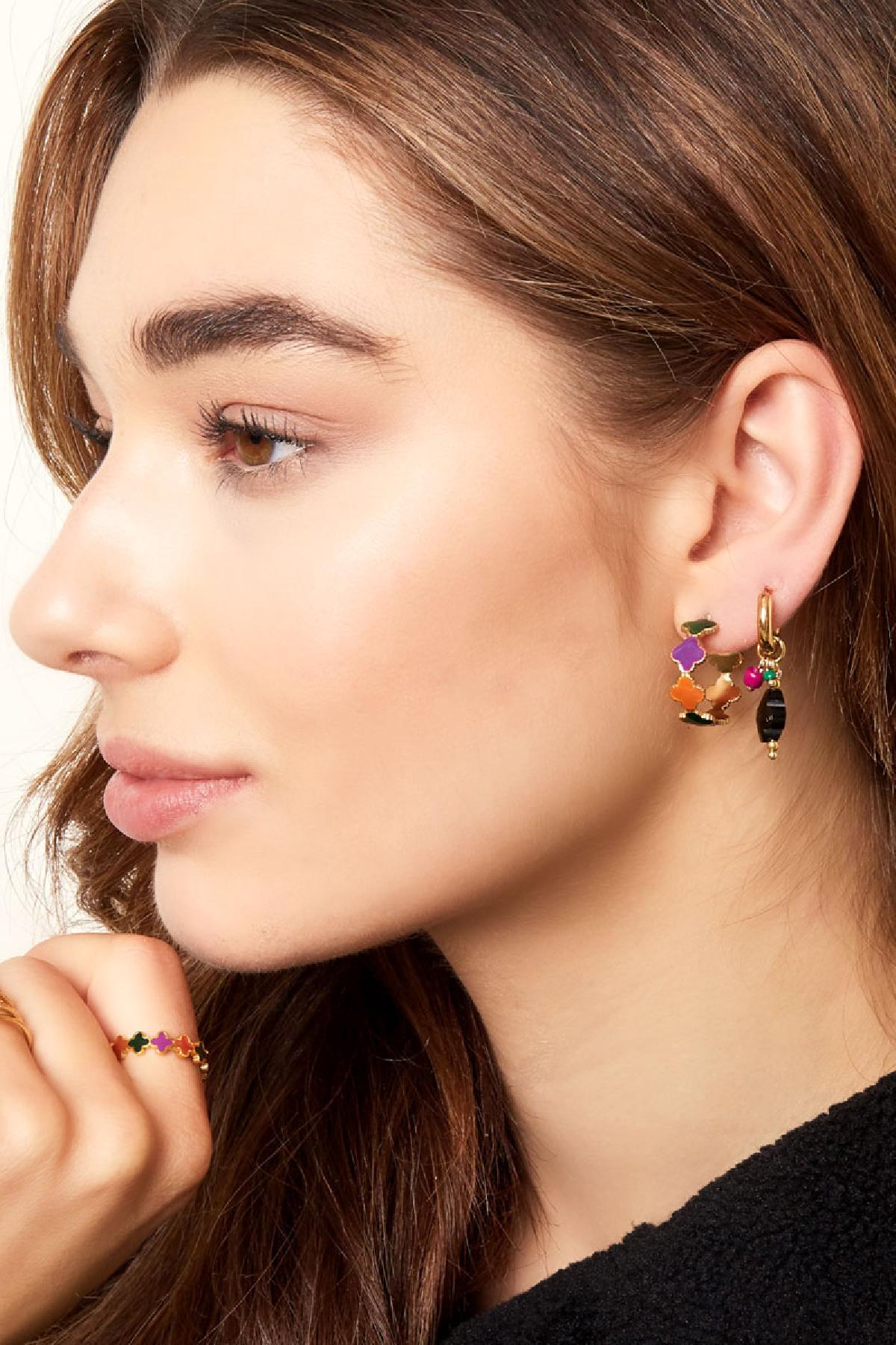 Earrings clover colorful - large